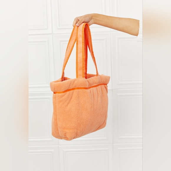 Fame Found My Paradise Orange Trendy Spacious Tote Bag - Picture 3 of 4